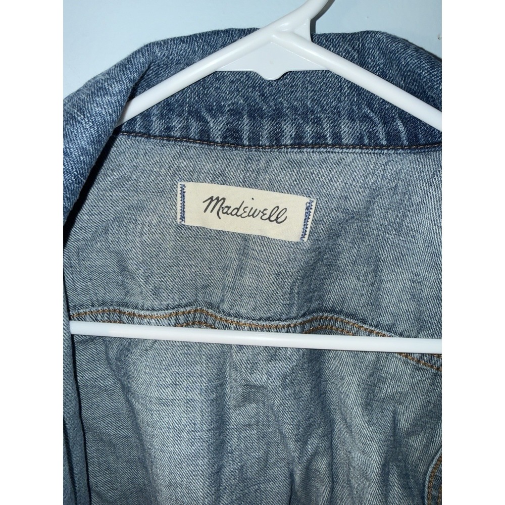 MADEWELL Women's Jean Jacket Denim Pockets Button Blue Style MA254 Size L - Picture 7 of 10